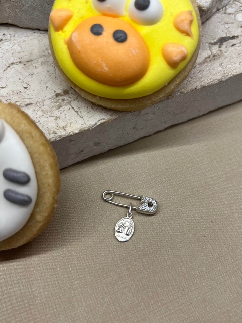 Alfinete Cravejado Avulso Prata 925