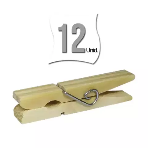 516675 - ZZ*PRENDEDOR DE ROUPAS MADEIRA PEQUENO C/12 PRENDEBEM - comprar online