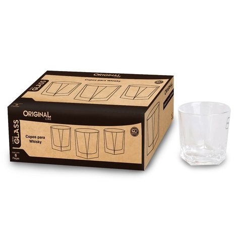 515475 - COPO DE VIDRO ORIGINAL WHISKY TOPAZIO 310ML C/6PCS SL0835