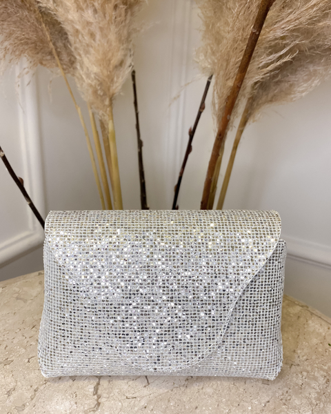 Mini bolsa brilho - Prata