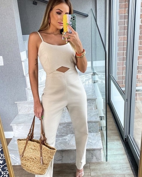 Macacão Cléo - linho natural