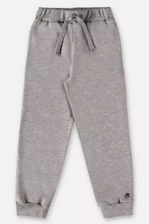 Calça Básica em Moletom Infantil Menino Up Baby Cinza