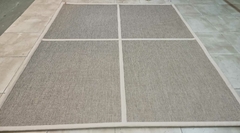 #466 CARPETA SISEX RAFIA CON BORDE LONETA BEIGE (trabajo en cruz) - comprar online