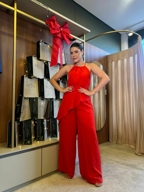 CONJUNTO CALÇA E TUNICA HELENA VERMELHO - comprar online