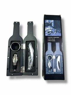 SET BOTELLA SACACORCHO X4P 2391