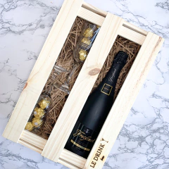 Imagem do Espumante Freixenet 750ml + Taças + Ferrero Rocher | Caixa de Madeira G