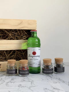 Gin&Tonic Tanqueray 275ml + Especiarias | Caixa de Madeira M - comprar online