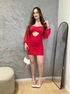 VESTIDO MANGA TULE