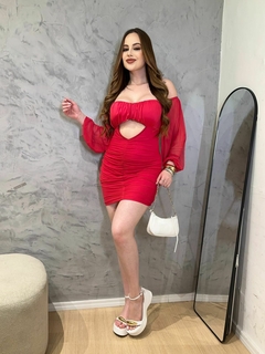 VESTIDO MANGA TULE - comprar online