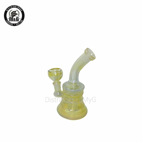 Bong Vidrio Transparente Amarillo 15 cm