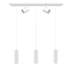 Base 1m + 2 Spots Negros/Blancos + 3 Colgantes Cilíndricos Dicroled - comprar online