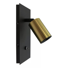 Aplique X2 Spot Dicro Oro Antiguo + Negro Con Interruptor en internet