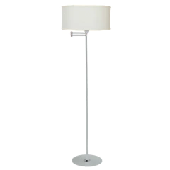 Lámpara de Pie Blanco Con Cromo Doble Brazo Lectura - comprar online