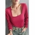 Remera M/L Cuadrado Clima Bordo