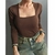 Remera M/L Cuadrado Clima Chocolate
