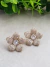 Brinco Flor Banhada Ouro 18K e Ródio Branco Cravejada com Zircônias Cristal - comprar online