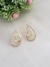 Brinco Gota Banhada Ouro 18K e Ródio Branco Cravejada com Zircônias Cristal