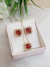 Conjunto Banhado Ouro 18k com Zircônias Vermelha e Cristal (45cm)+5 Extensor
