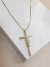 Gargantilha Jesus Banhado Ouro 18K Cravejado com Zircônias Cristal (4cm)+ Extensor - comprar online
