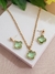 Conjunto Trevo com Pedra Banhado Ouro 18K e Ródio Branco (45cm)+5 Extensor - comprar online