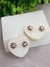 Brinco Flor Banhada Ouro 18K e Ródio Branco com Zircônias Colorida - Ela Bella Semijoias
