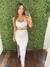 Conjunto Cropped e Saia longa com fenda Branco na internet