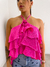 Imagem do Blusa com Babados e Flor Vermelha