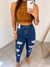 Calça Jeans Cigarrete c/ rasgos - DCozer