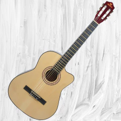Guitarra Electro Criolla Clasica Con Corte Eagle 39 Funda