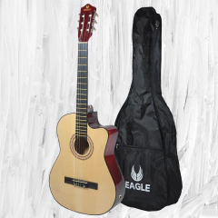 Guitarra Electro Criolla Clasica Con Corte Eagle 39 Funda - tienda online