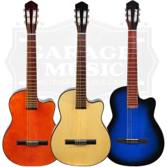 Imagen de Guitarra Criolla Media 1/2 Caja Tapa Ciega Laqueada Funda Ac