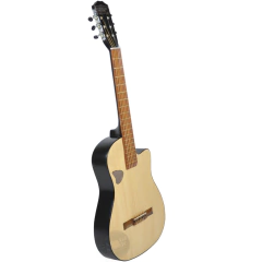 Guitarra Electro Criolla Clásica Media Caja Corte Diestra Cd - Garage Music
