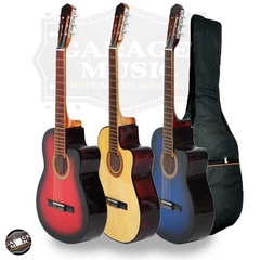 Guitarra Electro Criolla Corte Amplificador Funda Acolchada - Garage Music