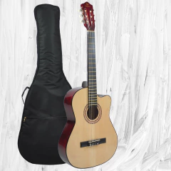 Guitarra Electro Criolla Clasica Con Corte Eagle 39 Funda - Garage Music