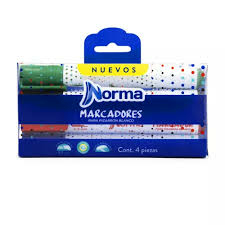 MARCADOR PIZARRON NORMA 4 PIEZAS