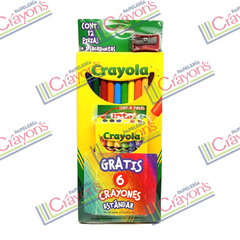 COLORES CRAYOLA 12 PIEZAS + CRAYONES