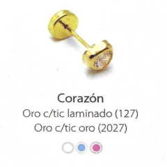 Aro Abridor Lili Modelo 127 Corazón con Cubic Tic Laminado - Joyel