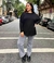 2073 • Jean WIDE LEG gris nevado largo . Elastizado.