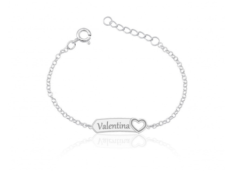 PULSEIRA PERSONALIZADA INFANTIL CHAPA COM CORAÇÃO VAZADO