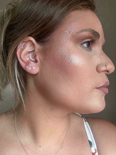 Trio de Brincos Prata Ponto de Luz - Brilhantes