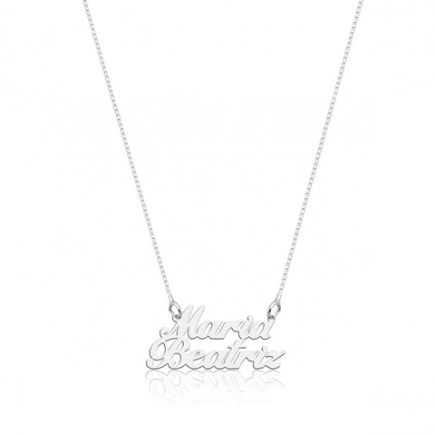 Colar Personalizado Prata Nome Composto ( Infantil )