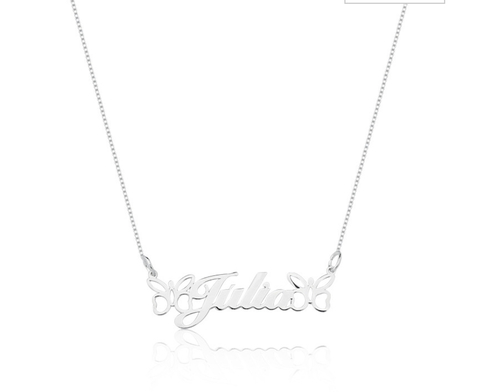 Colar Personalizado Prata Infantil Nome Simples com Símbolo ( s )