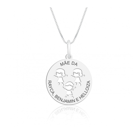 COLAR PERSONALIZADO REDONDO COM 3 FILHOS