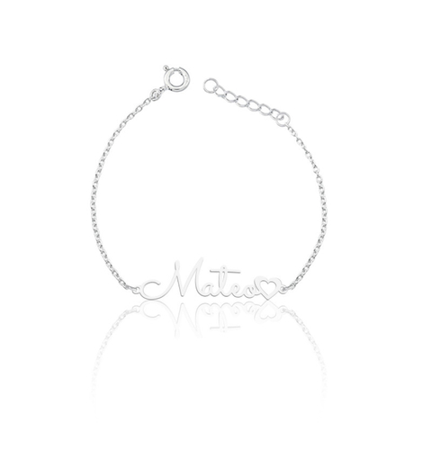 PULSEIRA PERSONALIZADA MANUSCRITO ESCRITA DELICADA COM SÍMBOLO