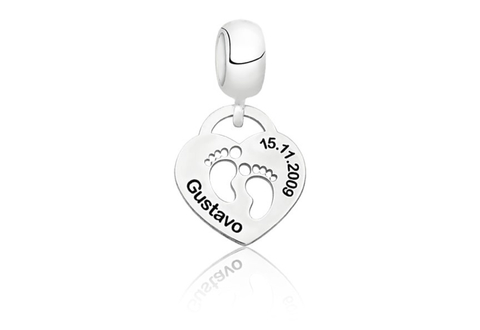 BERLOQUE PERSONALIZADO CORAÇÃO 2 PATINHAS VAZADAS ou 2 PEZINHOS VAZADOS