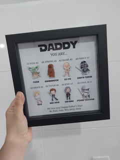Quadro Papai Star Wars - Moldura Preta