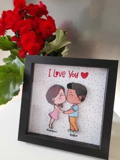Quadro Namoradinhos - Moldura Preta