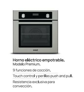 Horno electrico empotrable emege