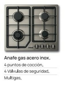 Anafe a gas emege Acero inoxidable