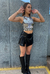 SKORT “LAUREL” NEGRO ENGOMADO - comprar online